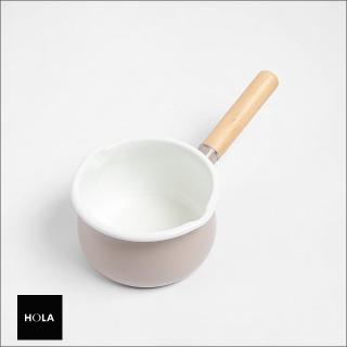【HOLA】時尚琺瑯單柄湯鍋15cm-卡其灰
