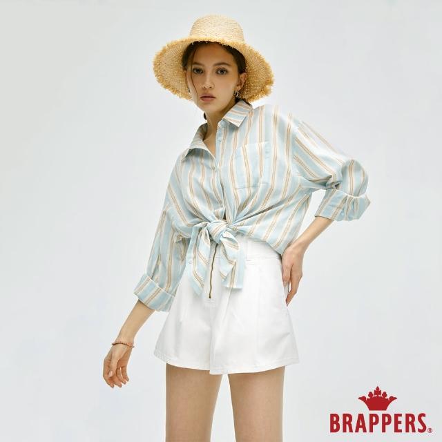 【BRAPPERS】女款 知性條紋寬鬆襯衫(淺藍)