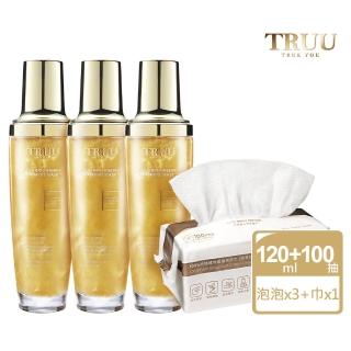 【TRUU 童】黃金修護白泡泡面膜 三入 加碼送 100%純棉植物纖維潔膚巾