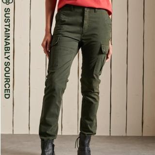 【Superdry】女裝 休閒長褲 SLIM CARGO PANT(橄欖綠)
