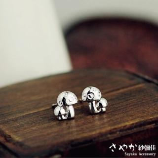 【Sayaka 紗彌佳】耳環 飾品 可愛小蘑菇造型針式耳環