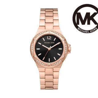 【Michael Kors 官方直營】Lennox 絢麗時尚環鑽女錶 玫瑰金不鏽鋼鍊帶 37MM MK7233