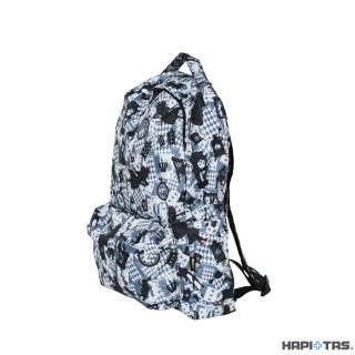 【HAPI+TAS】日本原廠授權 可手提摺疊後背包 新版灰色愛麗絲(HAP0112/旅行袋/ 摺疊收納袋/購物袋)