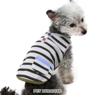 【PET PARADISE】寵物衣服-三色扣條紋灰(SS / S / DSS / DM)