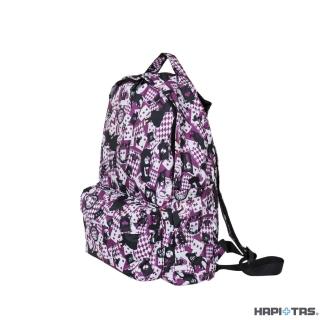 【HAPI+TAS】日本原廠授權 可手提摺疊後背包 新版粉色愛麗絲(HAP0112/旅行袋/ 摺疊收納袋/購物袋)