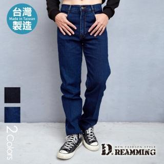 【Dreamming】MIT刺繡造型口袋伸縮中直筒牛仔褲(共二色)