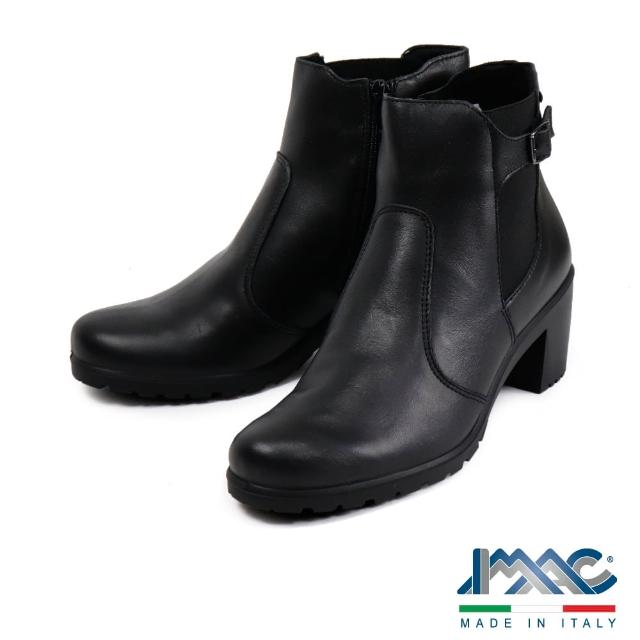 【IMAC】內側拉鍊時尚切爾西短靴 黑色(805518-BL)