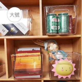 【帕斯特收納生活】大號-多功能透明儲物收納盒 冰箱 廚房 桌面 辦公桌書本收納籃(收納盒)