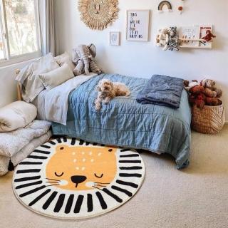 【In Da House】北歐INS風 創意 卡通 客廳 兒童起居室 圓形 地毯 床邊毯 四款可選 80X80cm