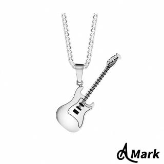 【A MARK】鈦鋼項鍊 吉他項鍊/潮流搖滾電吉他造型鈦鋼項鍊(3色任選)