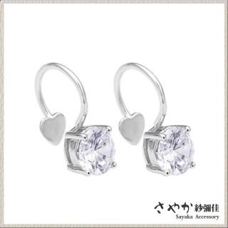 【Sayaka 紗彌佳】耳環 飾品 輕奢氣質簡約單鑽造型耳骨夾乙對(免穿耳洞)