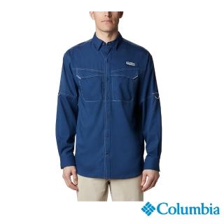 【Columbia 哥倫比亞 官方旗艦】男款-Omni-Shade UPF40快排長袖襯衫-深藍(UFM70740NY / 2022年春夏商品)