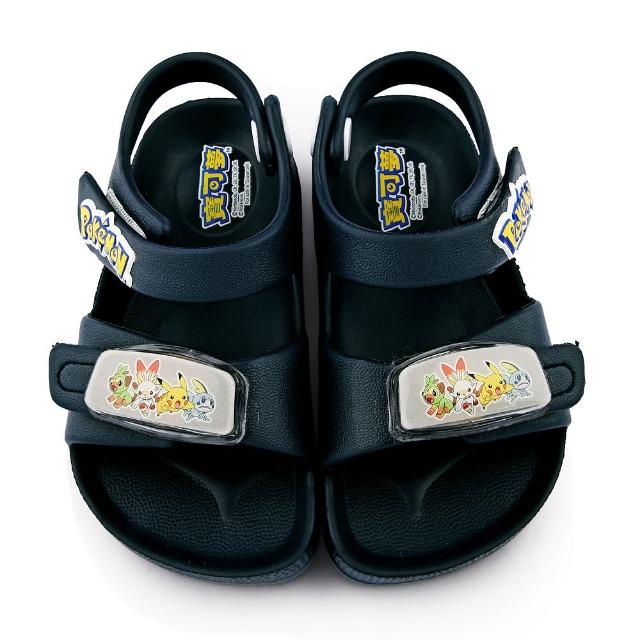 【童鞋城堡】皮卡丘 電燈輕量涼鞋 寶可夢(PA3573-藍)