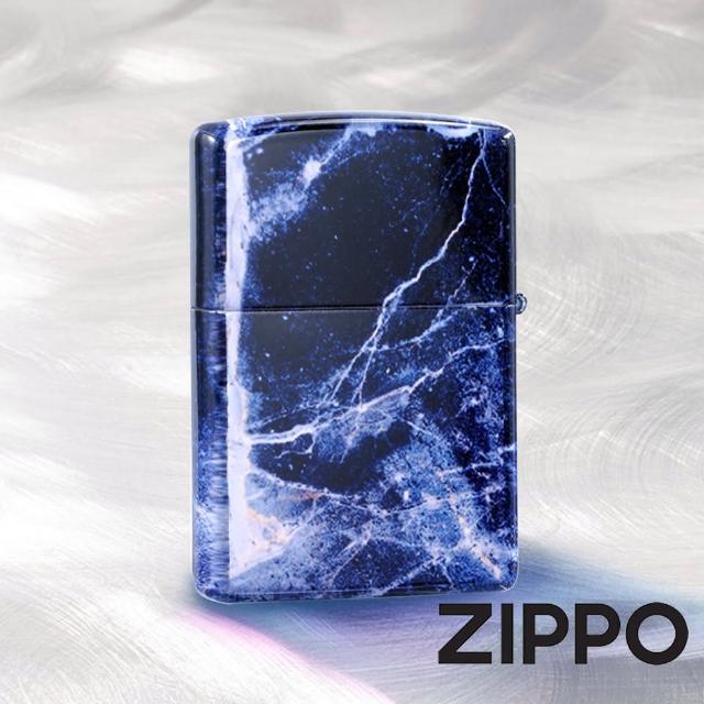 【Zippo官方直營】經典深藍大理石防風打火機(美國防風打火機)