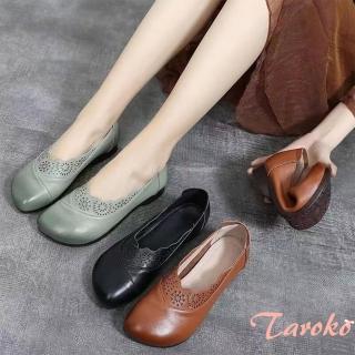 【Taroko】中華雕花軟底舒適圓頭娃娃拖鞋(3色可選)