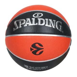 【SPALDING】TF-500 歐冠盃系列 #7合成皮籃球-室內外 7號球 斯伯丁 黑橘銀(SPA77101)