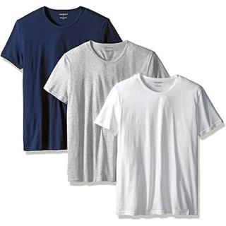 【EMPORIO ARMANI】2022男時尚寶藍灰白色圓領內衣混搭3件組-網