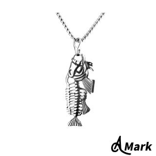 【A MARK】鈦鋼項鍊 魚骨項鍊/潮流時尚個性魚骨造型鈦鋼項鍊(3色任選)