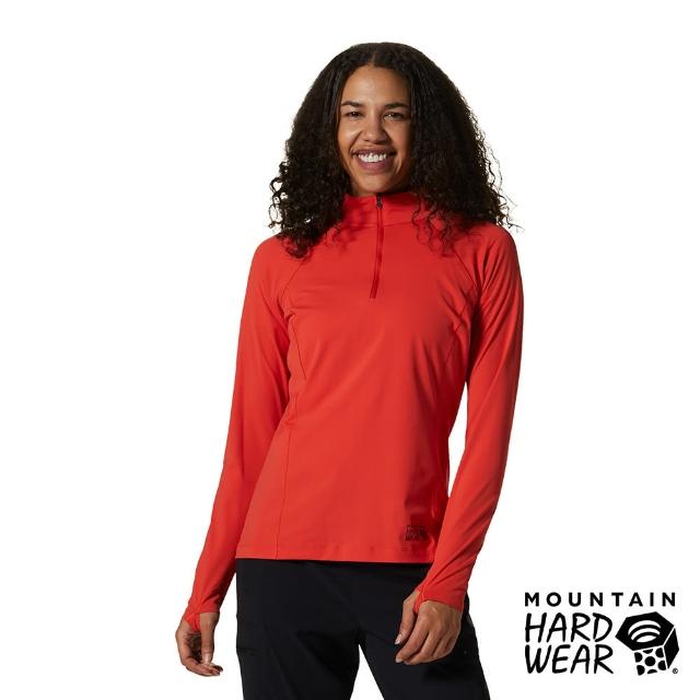 【Mountain Hardwear】Mountain Stretch 1/2 Zip彈性快乾立領半拉長袖排汗衣 女款 高峰紅 #1942551