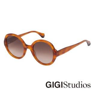 【GIGI Studios】復古美學大圓框太陽眼鏡(經典琥珀 - GRECA-6592/9)