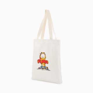 【PUMA】PUMA 手提包 側背袋 聯名款 加菲貓 Garfield系列 購物袋 男女 中性款 米白(07896101)