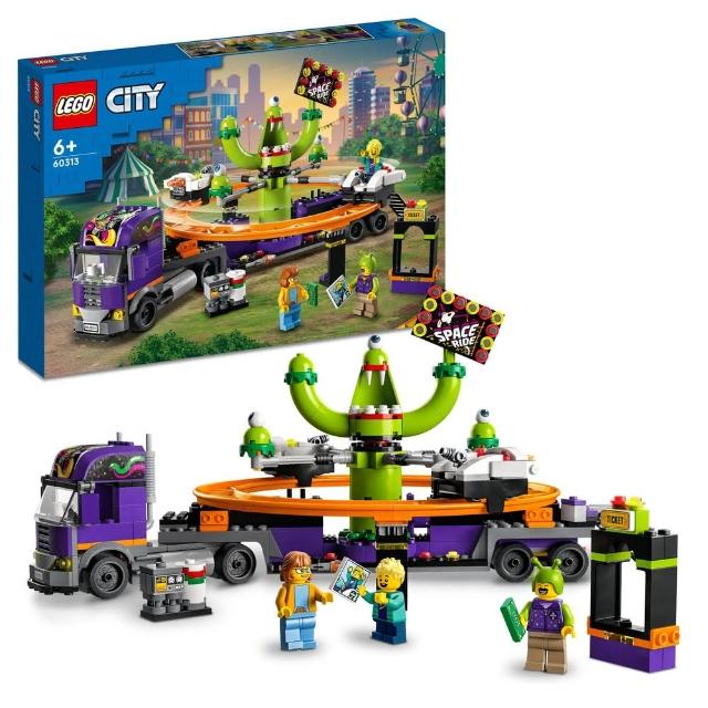 【LEGO 樂高】城市系列 60313 太空之旅遊樂車(玩具車  遊樂園)
