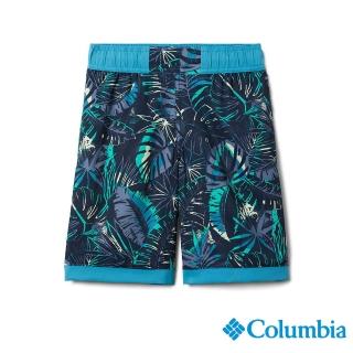 【Columbia 哥倫比亞】童款- Omni-Shade UPF50快排短褲-綠印花(UAB00330GV / 2022年春夏商品)