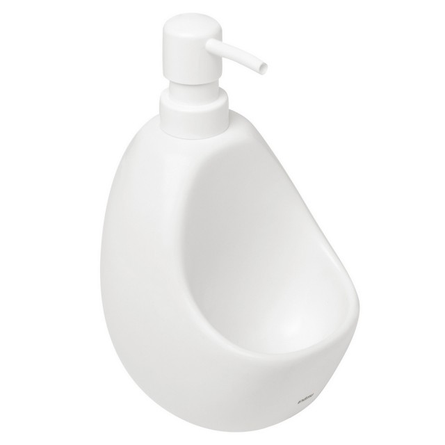 【UMBRA】刷具+石陶洗手乳罐 雲朵白590ml(按壓瓶 分裝瓶 乳液瓶 沐浴乳罐)