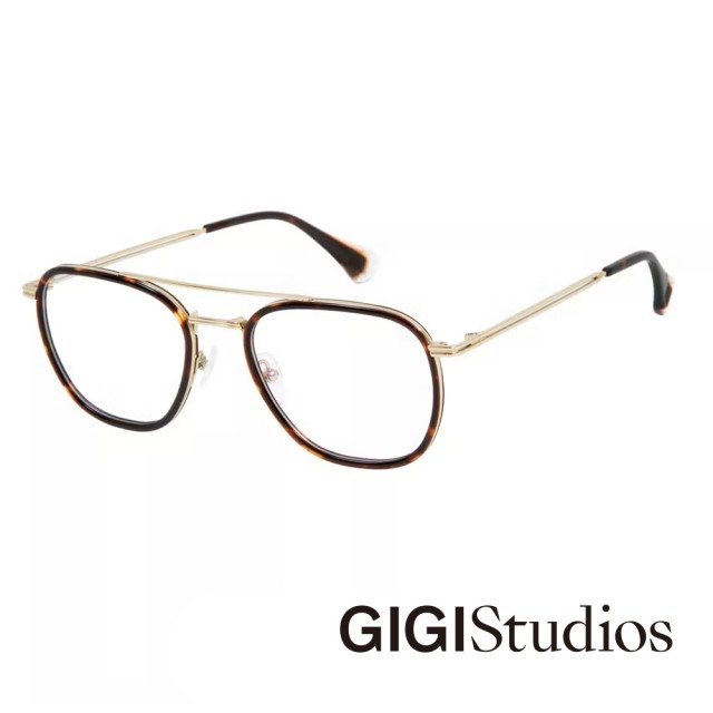 【GIGI Studios】鈦合金超輕飛行框光學眼鏡(琥珀色 - DICKENS-6677/2)