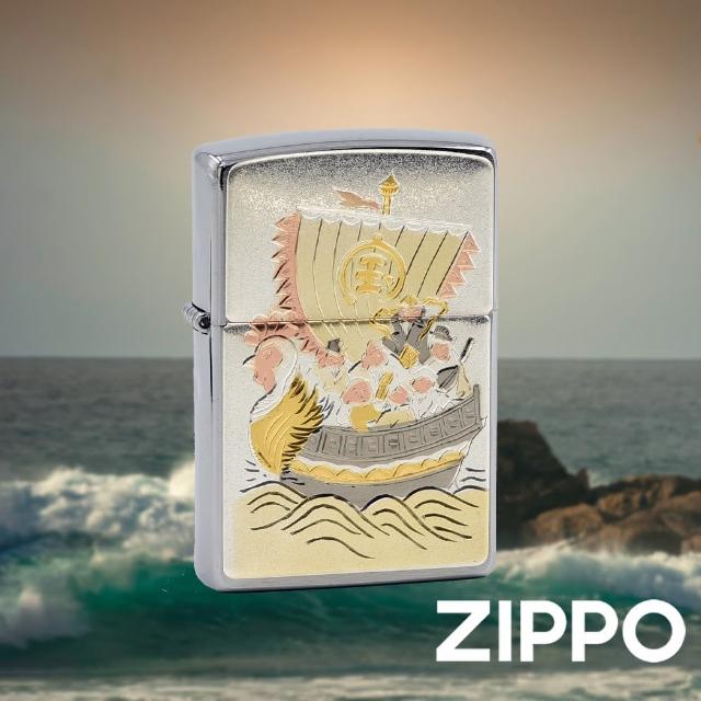 【Zippo官方直營】日本傳統風格-財寶船防風打火機(美國防風打火機)