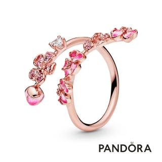 【Pandora官方直營】粉紅桃花枝開圈戒指-絕版品