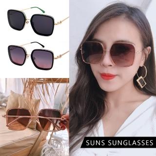 【SUNS】韓版質感玫瑰金方框墨鏡 網紅款金屬太陽眼鏡 四色任選(抗UV400/檢驗合格)