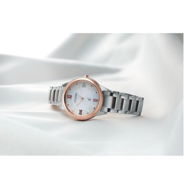 【CITIZEN 星辰】xC 限定 光動能女腕錶-銀X玫瑰金32mm(EO1234-51A)