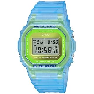 【CASIO 卡西歐】G-SHOCK 螢光半透明電子手錶(DW-5600LS-2)