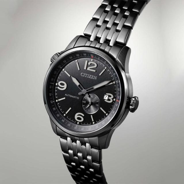 【CITIZEN 星辰】Mechanical 酷黑時尚機械腕錶 42mm(NJ0147-85E)