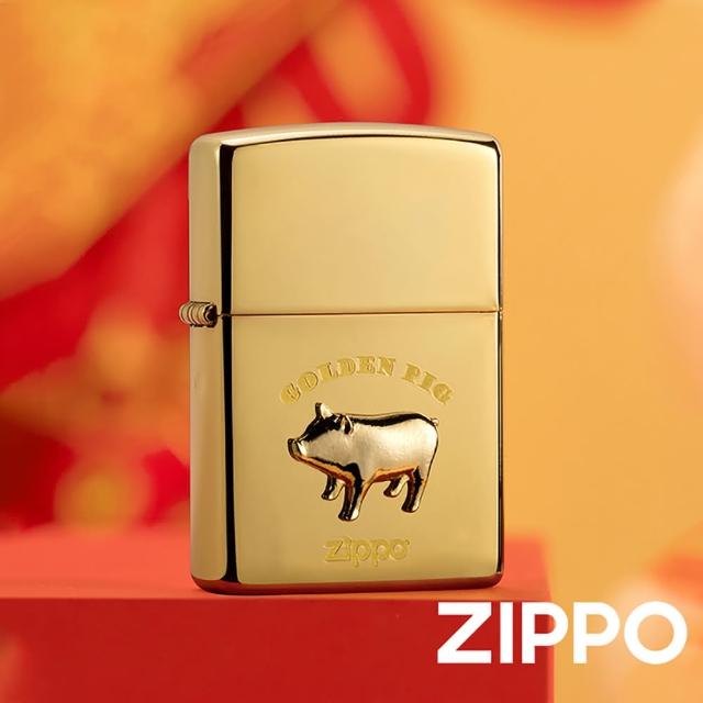 【Zippo官方直營】黃金小豬防風打火機(美國防風打火機)