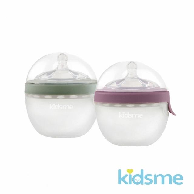 【kidsme】柔軟矽膠奶瓶二合一輔食器(兩入組)