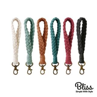 【Bliss BKK】編織手腕帶 鑰匙扣吊飾 搭配包包 質感滿分(6色可選)