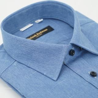 【金安德森】深藍圖騰窄版短袖襯衫-fast