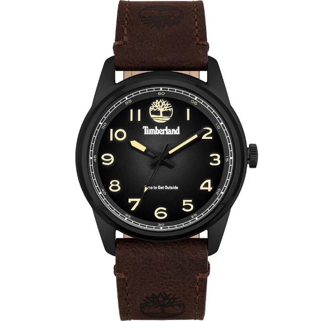 【Timberland】都會時尚大三針手錶-煙燻黑/45mm 畢業禮物(TDWGA2152104)