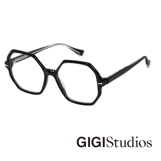 【GIGI Studios】:歐美六邊形光學眼鏡(黑色 - MIRNA-6658/1)