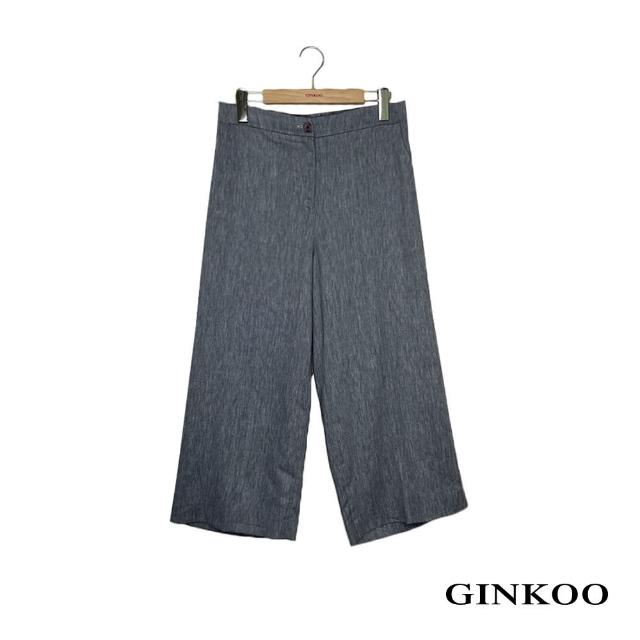 【GINKOO 俊克】棉麻質感長褲