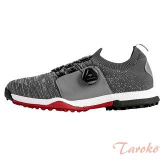 【Taroko】簡約彈性網面旋轉鞋帶男性防滑休閒鞋(灰色)