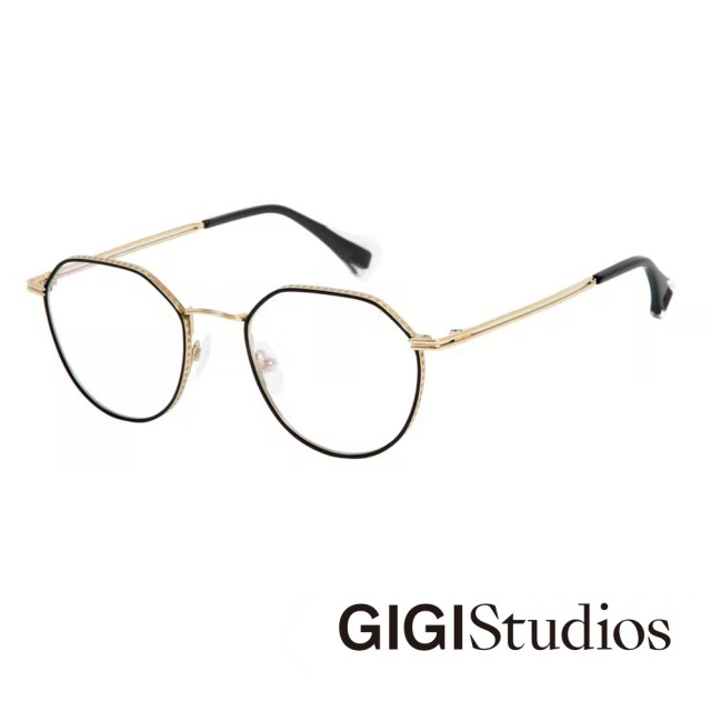 【GIGI Studios】六邊形圓角鈦金光學眼鏡(金色 - VOLTAIRE-6676/1)