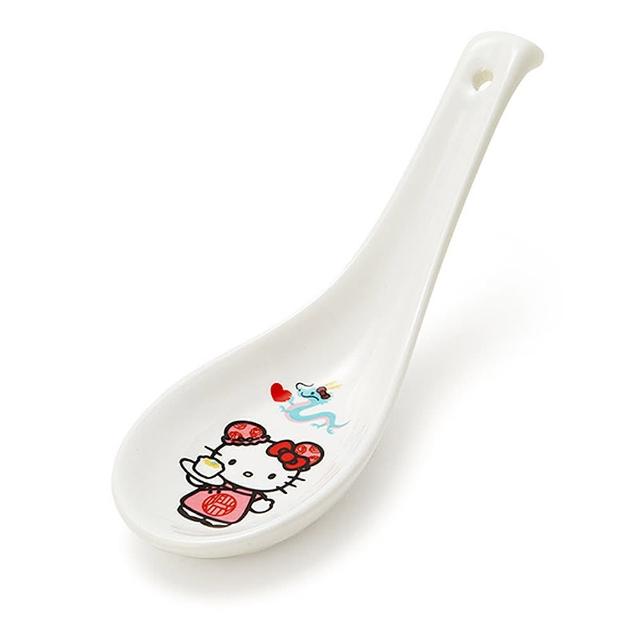 【SANRIO 三麗鷗】中華飯店系列 陶瓷湯匙 Hello Kitty(餐具雜貨)