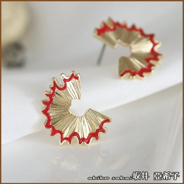 【Akiko Sakai】趣味創意造型紅色鉛筆屑耳環(生日 送禮 禮物)