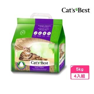 【CAT’S BEST 凱優】特級無塵凝結木屑砂（紫標凝結型）10L/5kg*4包組(貓砂、木屑砂)