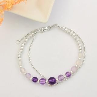 【Niloe】紫晶之巔串珠手鍊-女款創新設計(925純銀、獨家設計、天然石)