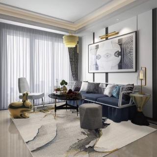 【山德力】抽象藝術風地毯160X230艾森(適用於客廳、起居室空間)