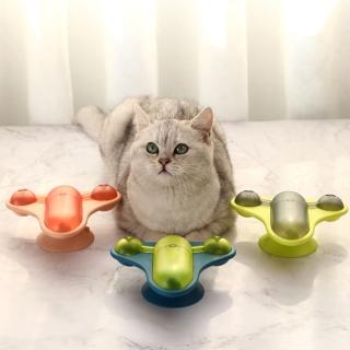 【寵物愛家】新爆款飛機造型旋轉眩暈漏食貓咪玩具2入組(貓咪玩具)